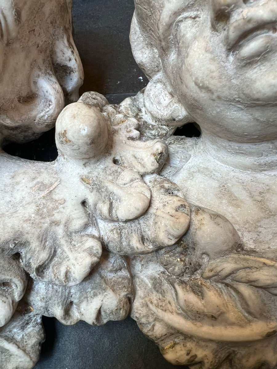 Coppia di putti in marmo XVII secolo-photo-4
