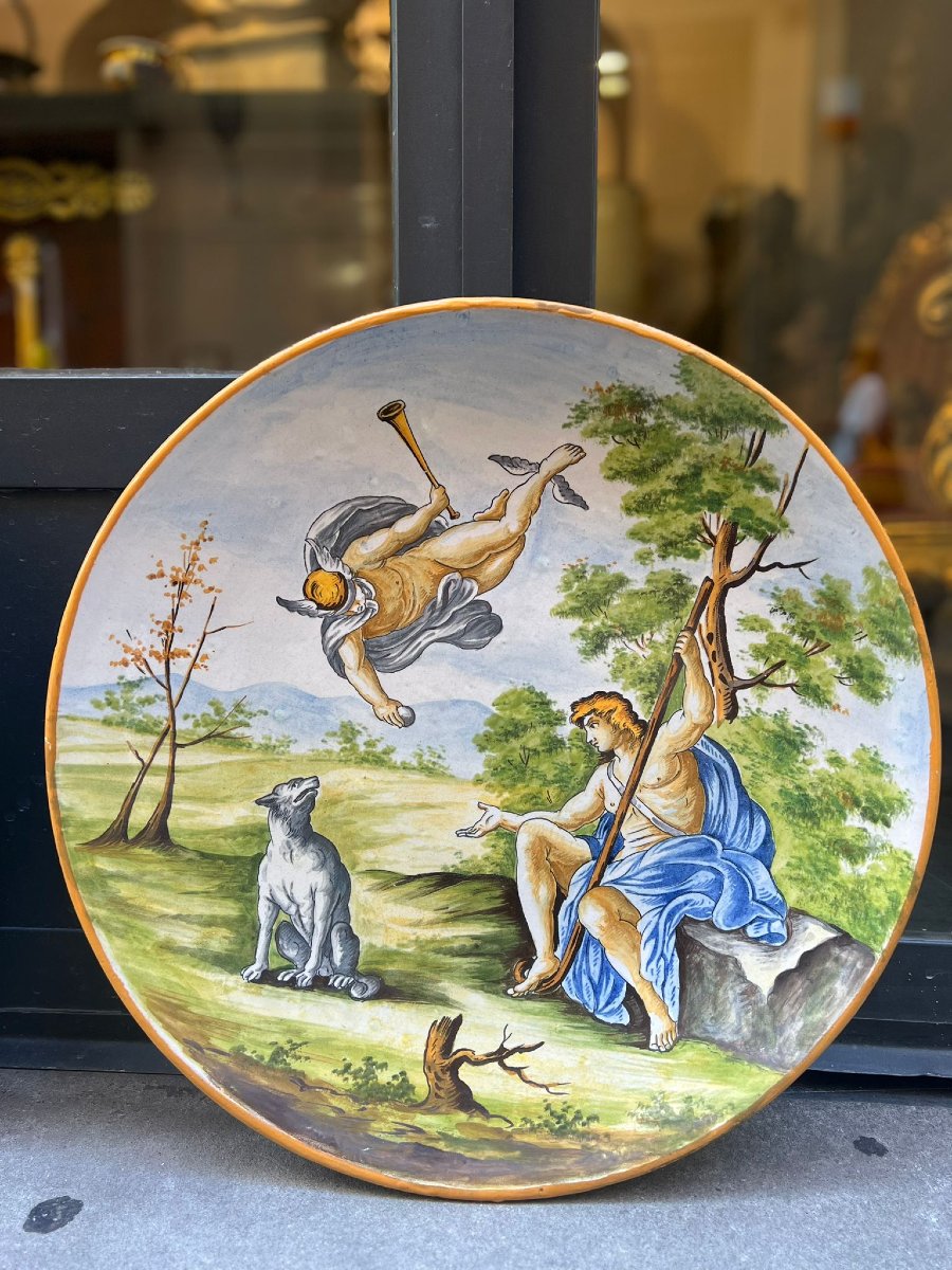 Coppia di piatti decorativi in maiolica -photo-3