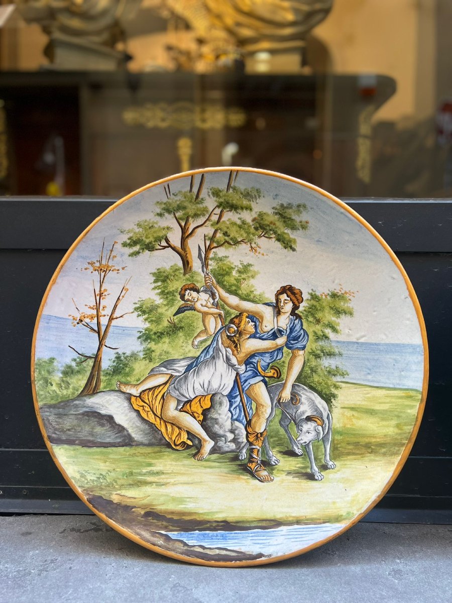 Coppia di piatti decorativi in maiolica -photo-4