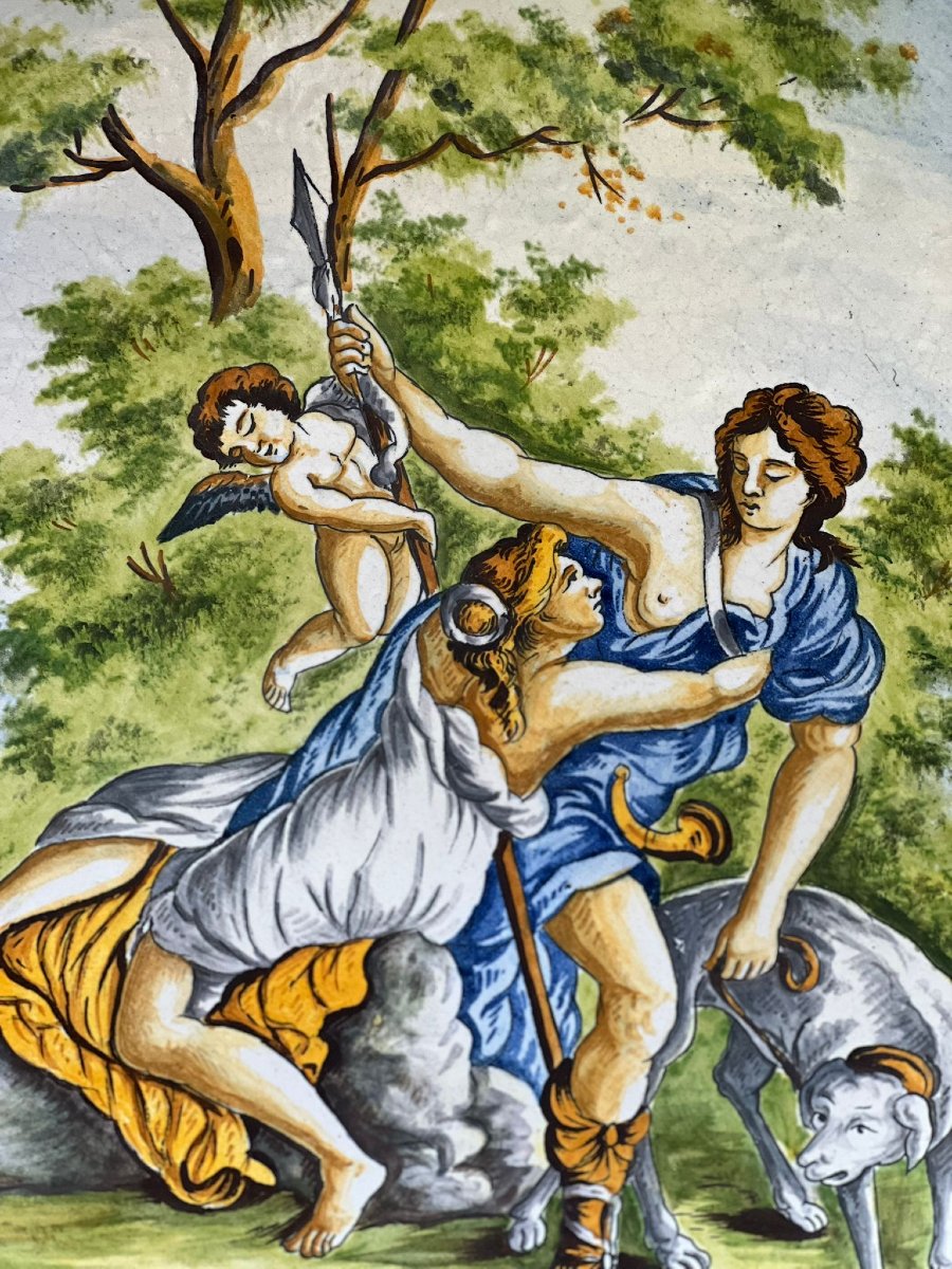 Coppia di piatti decorativi in maiolica -photo-3