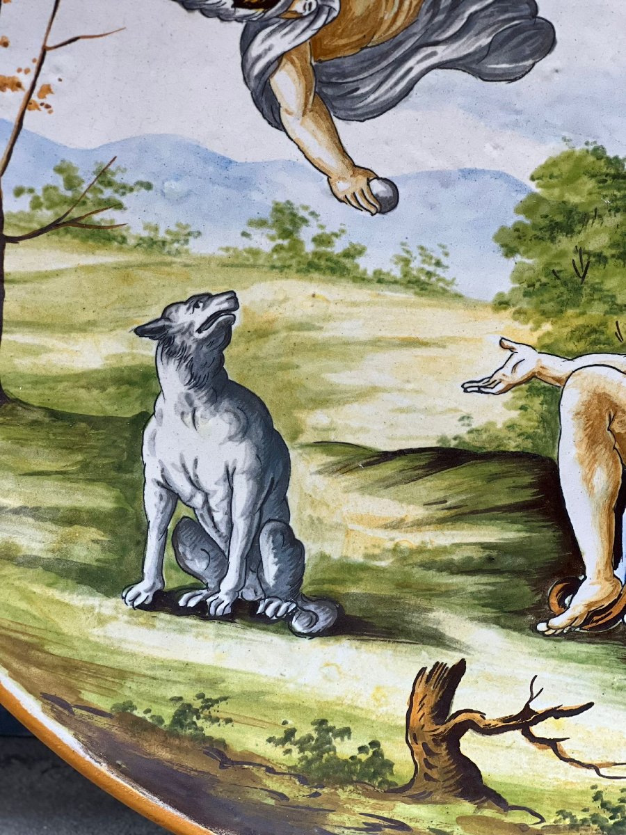Coppia di piatti decorativi in maiolica -photo-4