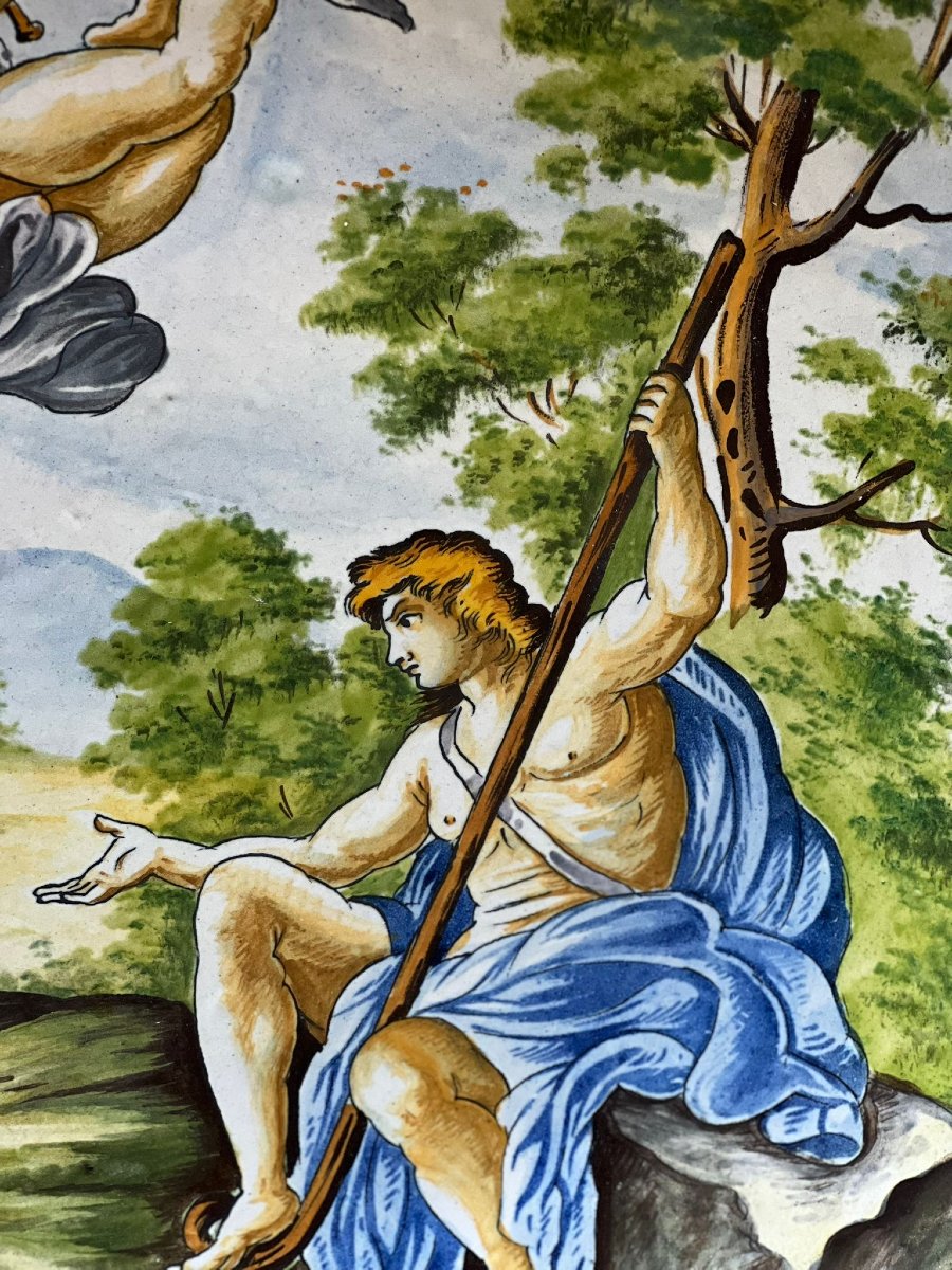 Coppia di piatti decorativi in maiolica -photo-5