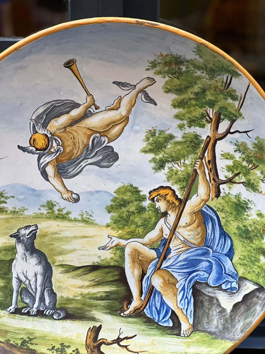 Coppia di piatti decorativi in maiolica -photo-7