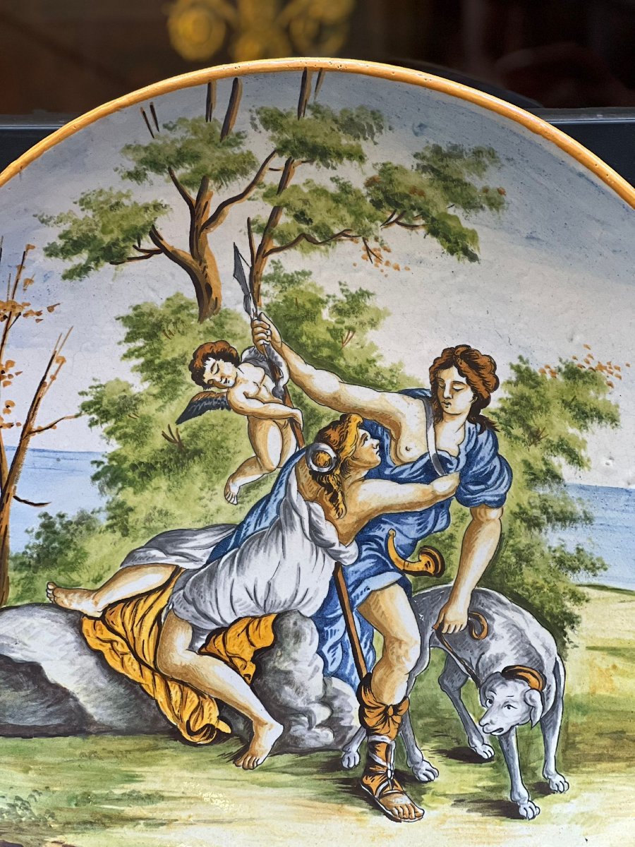 Coppia di piatti decorativi in maiolica -photo-8