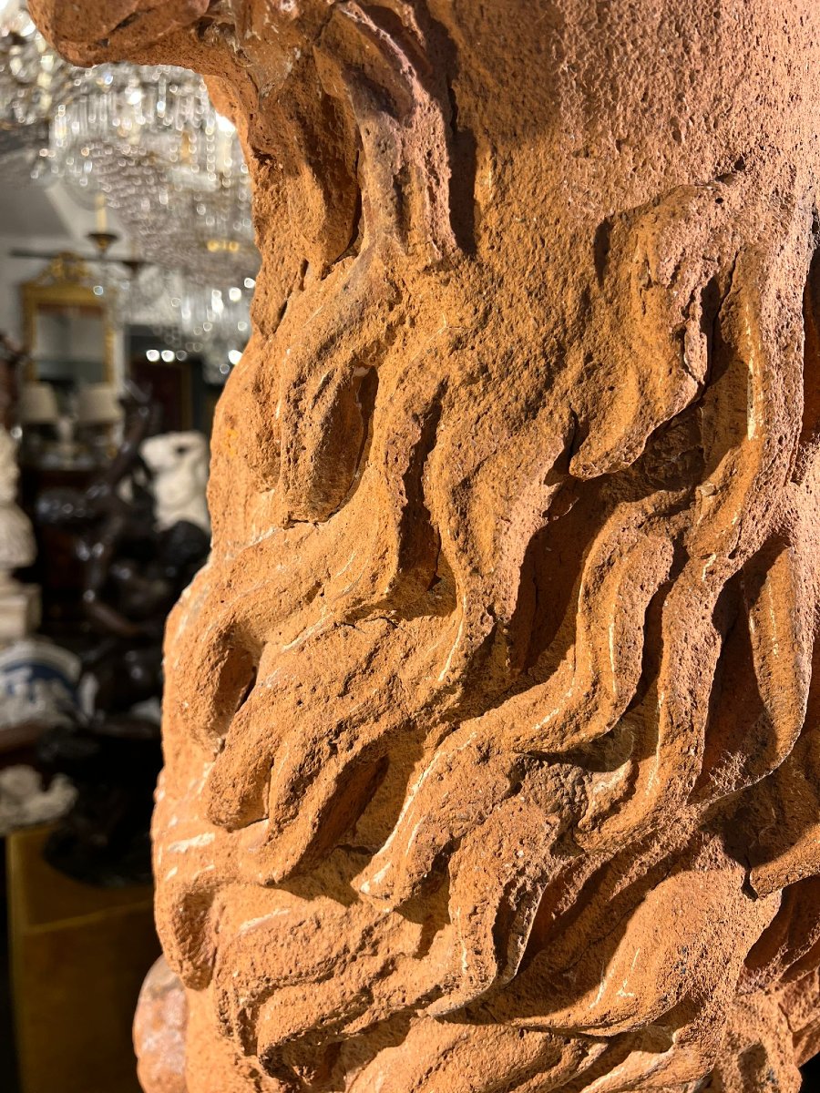 Coppia di leoni in terracotta-photo-2