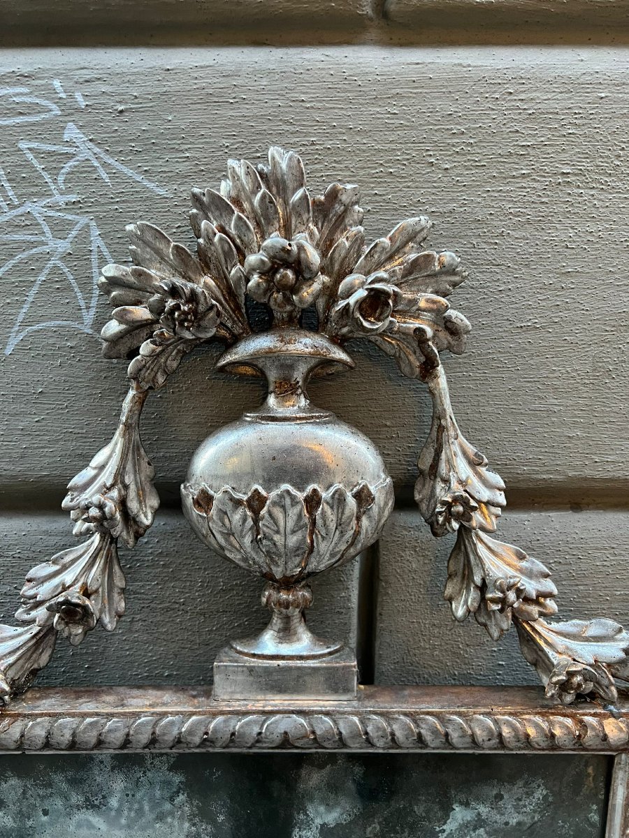 Specchiera in legno intagliato e argentato-photo-6