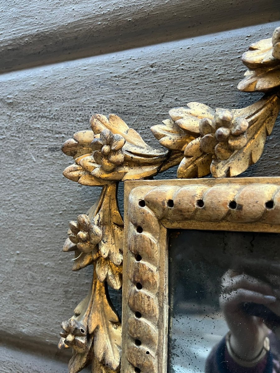 Specchiera in legno intagliato e dorato-photo-3