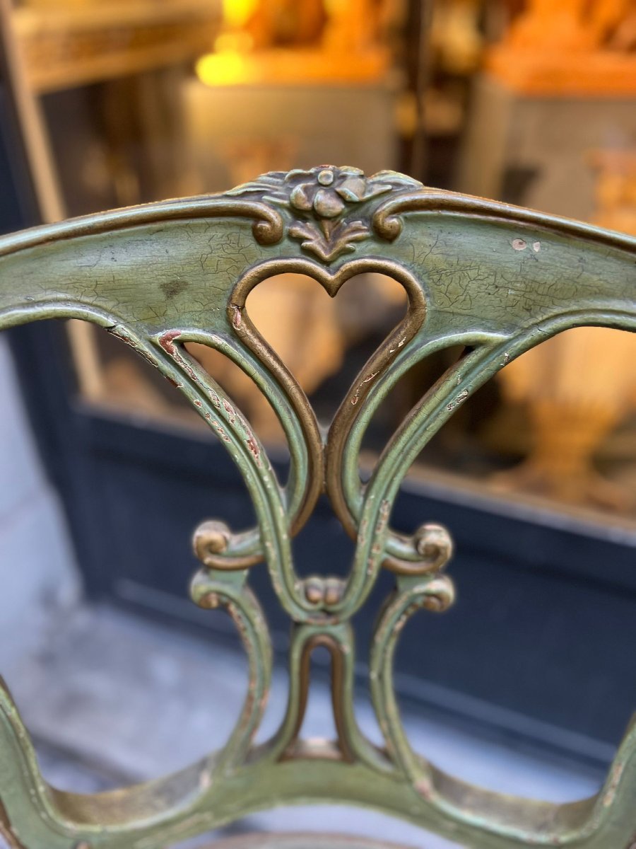 Coppia di sedie Luigi XV in legno dipinto-photo-3