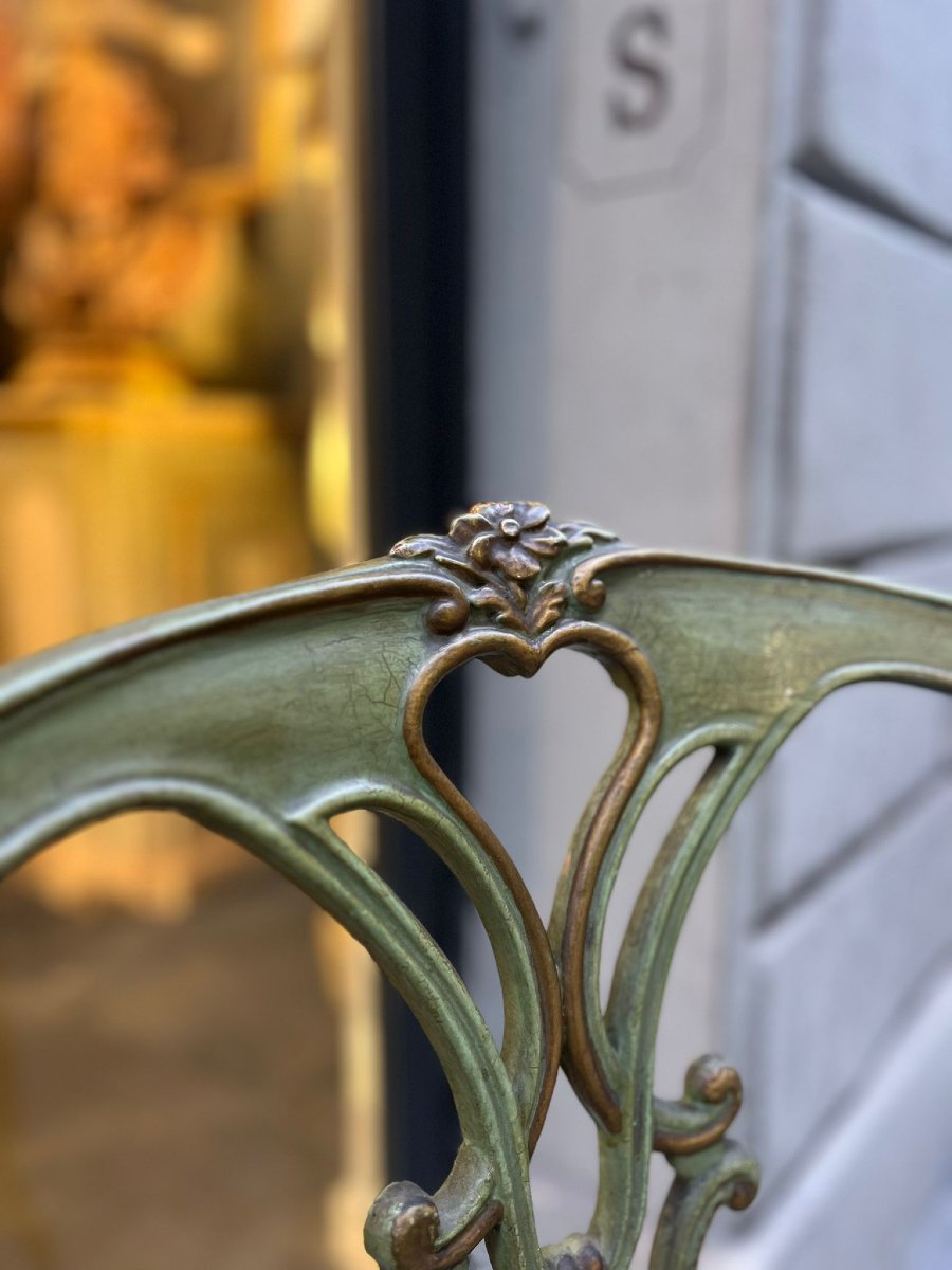 Coppia di sedie Luigi XV in legno dipinto-photo-1