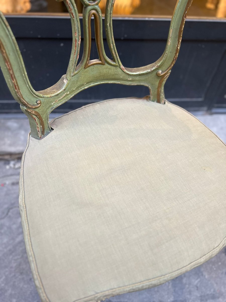 Coppia di sedie Luigi XV in legno dipinto-photo-3