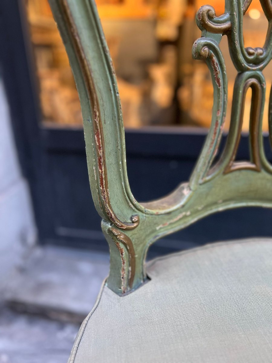 Coppia di sedie Luigi XV in legno dipinto-photo-4