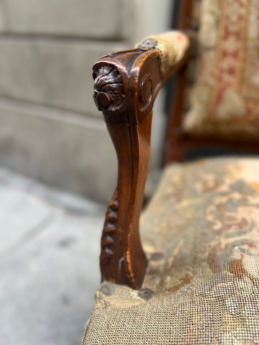 Coppia di poltrone a pozzetto in stile Luigi XV-photo-2