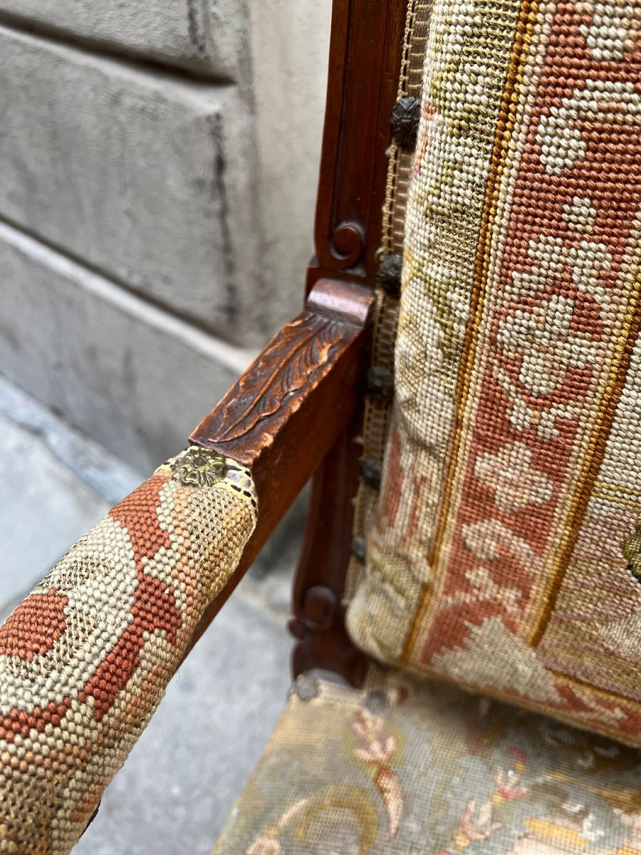 Coppia di poltrone a pozzetto in stile Luigi XV-photo-3