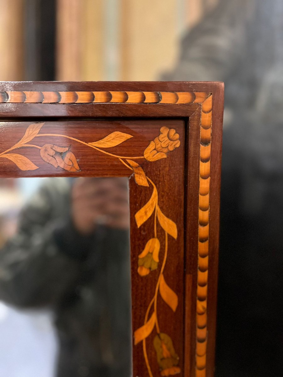 Coiffeuse intarsiata con specchiera basculante-photo-3