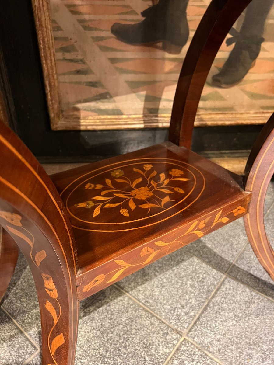 Coiffeuse intarsiata con specchiera basculante-photo-5