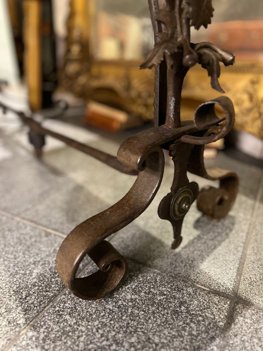 Tavolo rettangolare con base in ferro battuto-photo-2