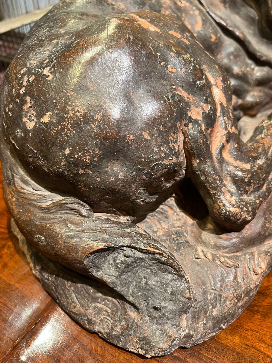 Scultura raffigurante cane da caccia accovacciato-photo-3