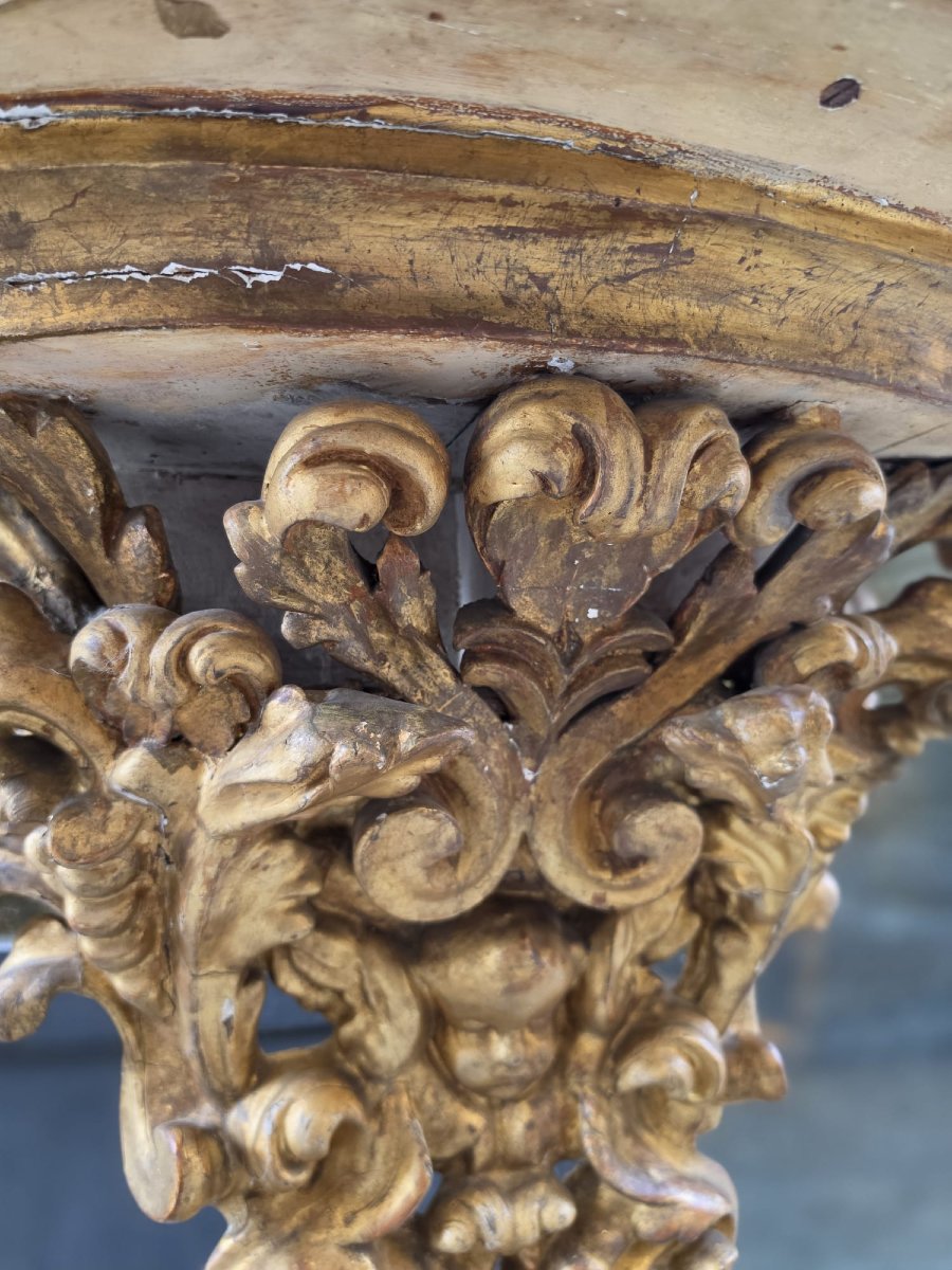Consolle in legno intagliato e dorato-photo-2