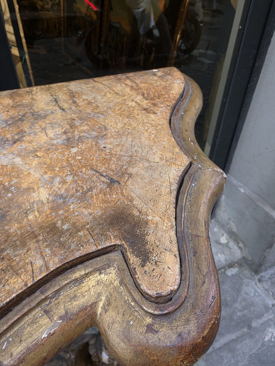 Consolle in legno intagliato e dorato-photo-6