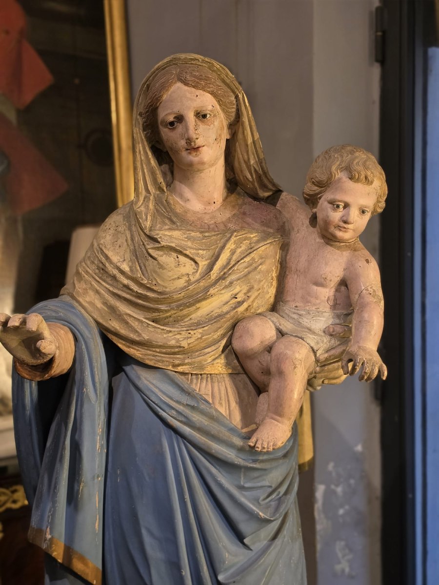 Scultura raffigurante Madonna con Bambino-photo-3