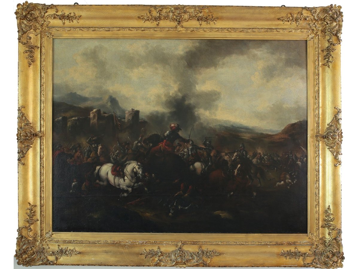 Dipinto con scena di battaglia