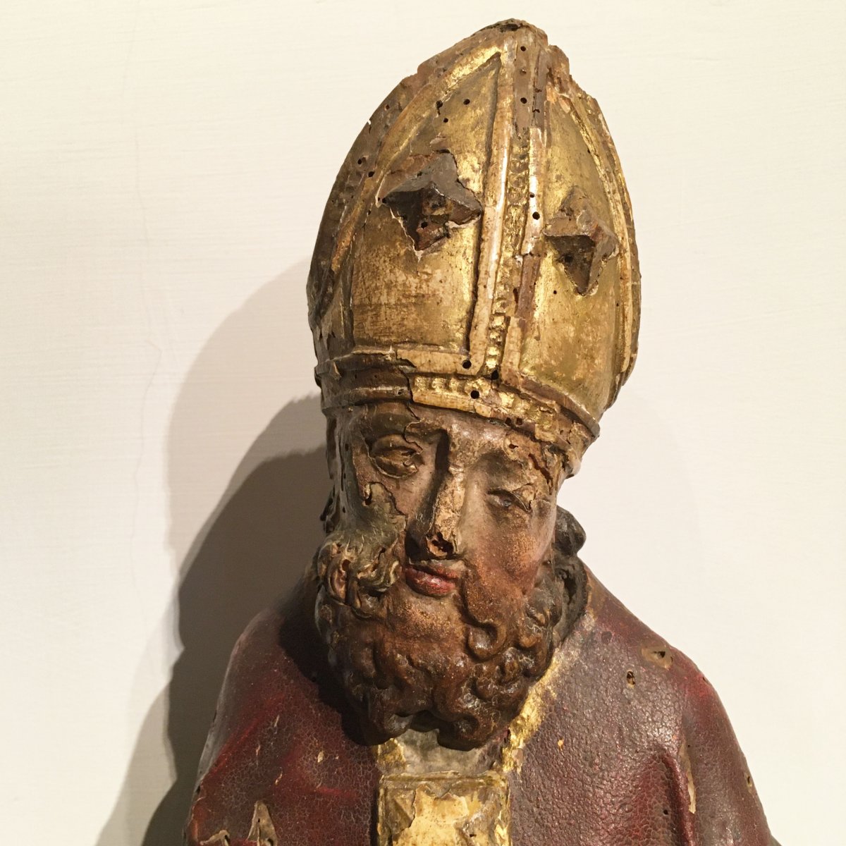 17th Century Italian Sculpture Of A Bishop-photo-2