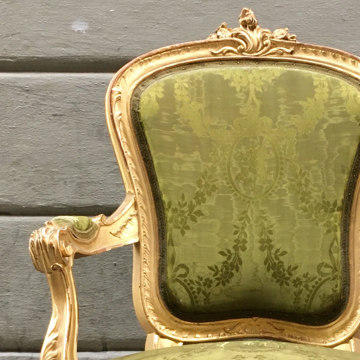 Pair Of Upholstered Giltwood Chairs-photo-3