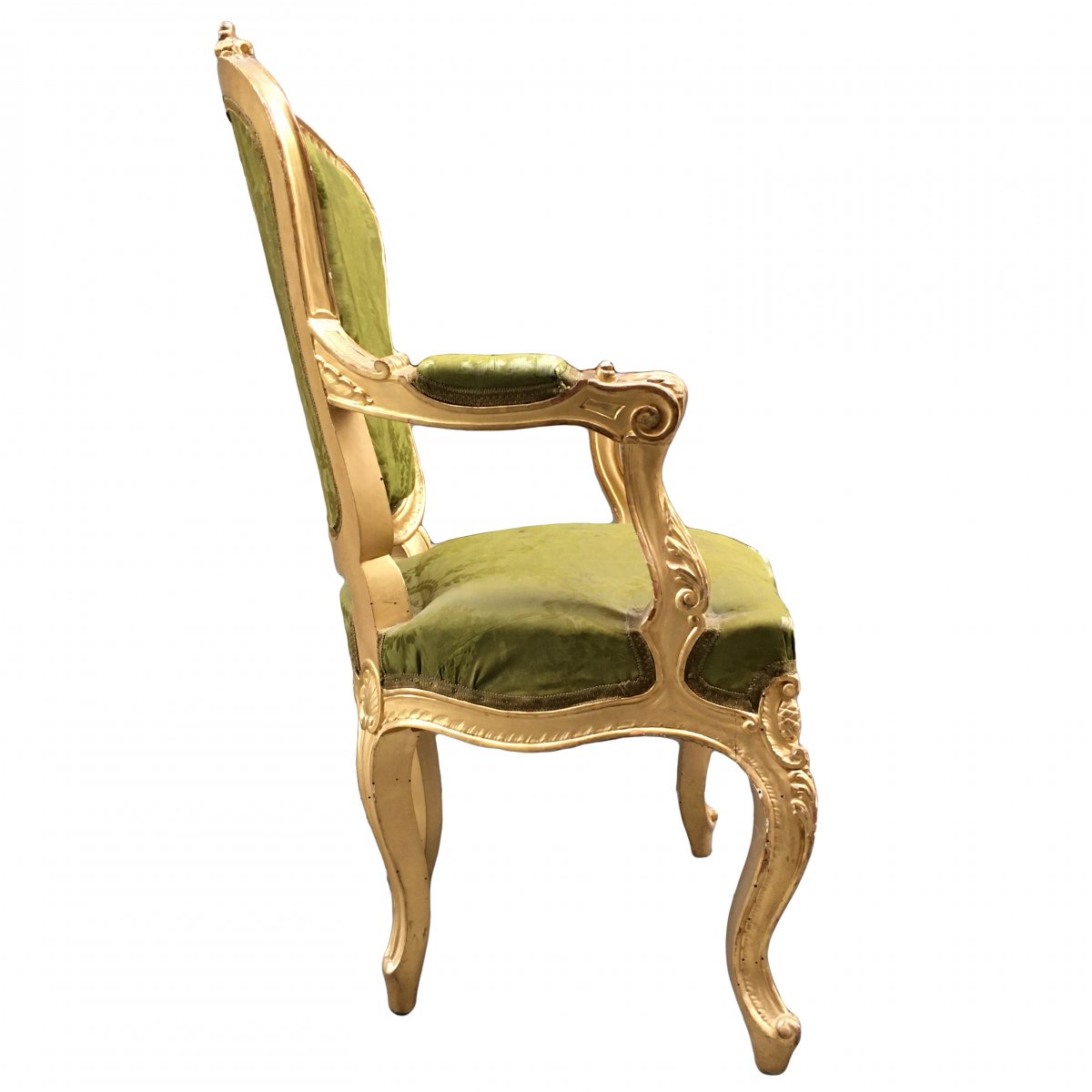 Pair Of Upholstered Giltwood Chairs-photo-4