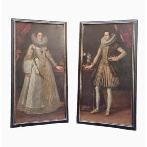 Ritratti raffiguranti Maria Maddalena d'Austria e Cosimo II de' Medici