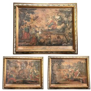 Gruppo di incisioni con colorazione