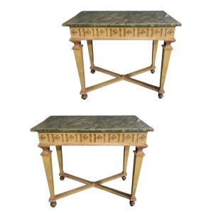 Coppia di consoles Luigi XVI