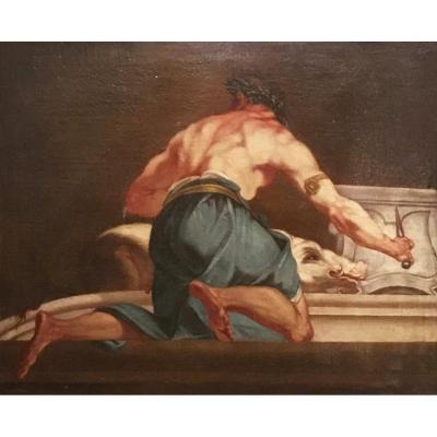 Late 18th Century Italian Oil On Canvas Painting With Mythological Subject