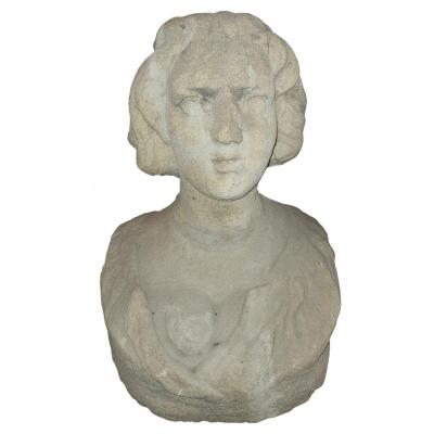 Buste Italien De 800 En Pietra Serena Représentant Costanza Bonarelli