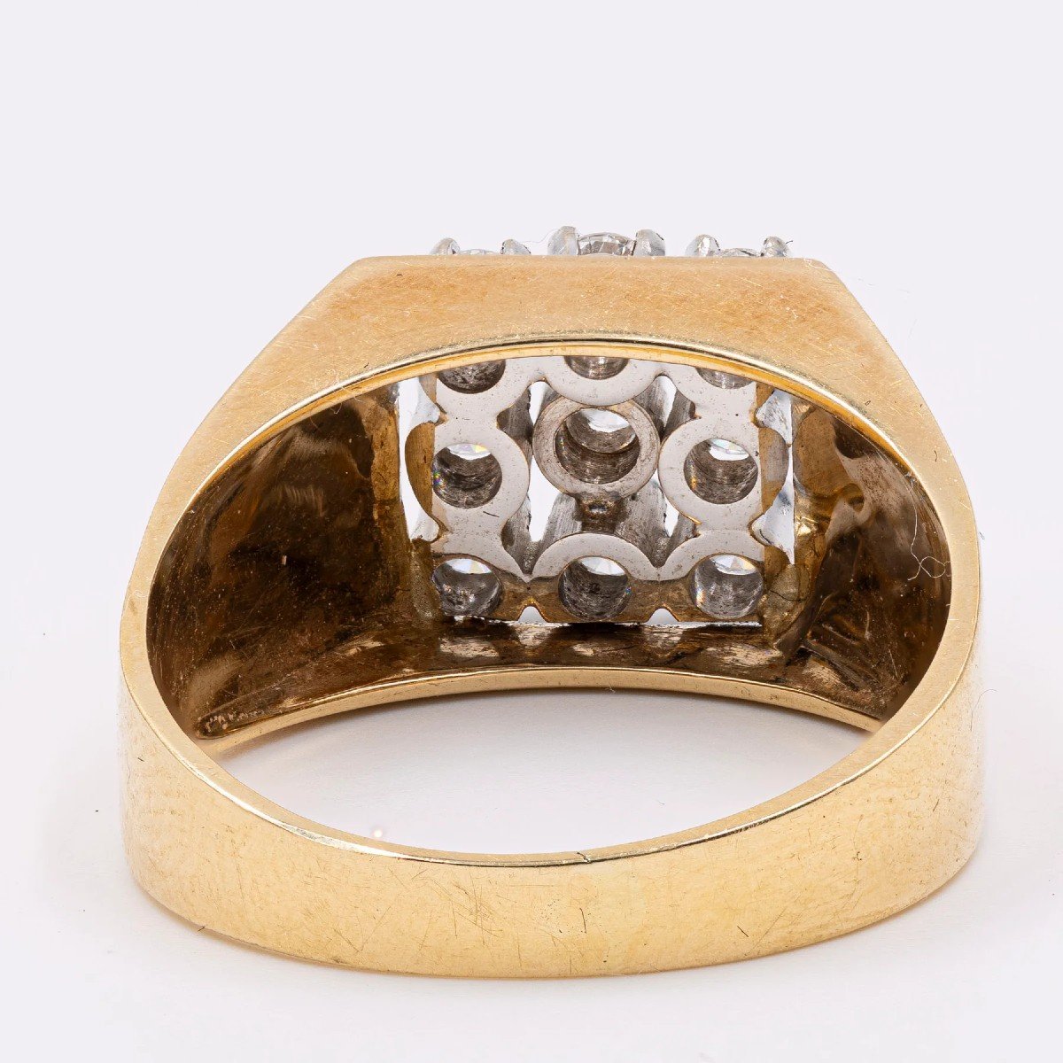 ANELLO VINTAGE IN ORO GIALLO 14K CON DIAMANTI TAGLIO BRILLANTE (0.40CTW), ANNI '70-photo-2