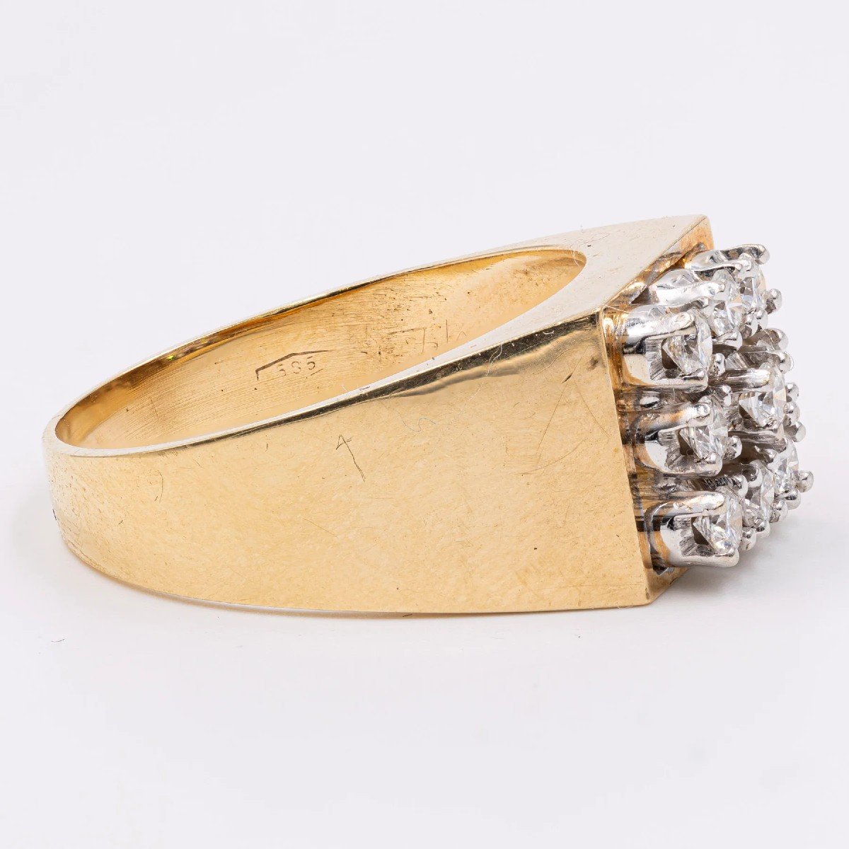 ANELLO VINTAGE IN ORO GIALLO 14K CON DIAMANTI TAGLIO BRILLANTE (0.40CTW), ANNI '70-photo-3