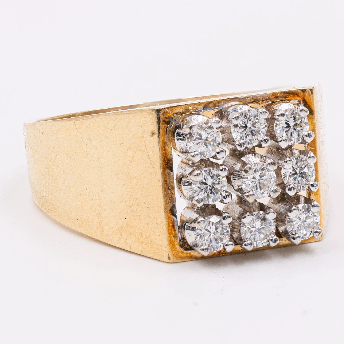 ANELLO VINTAGE IN ORO GIALLO 14K CON DIAMANTI TAGLIO BRILLANTE (0.40CTW), ANNI '70-photo-4