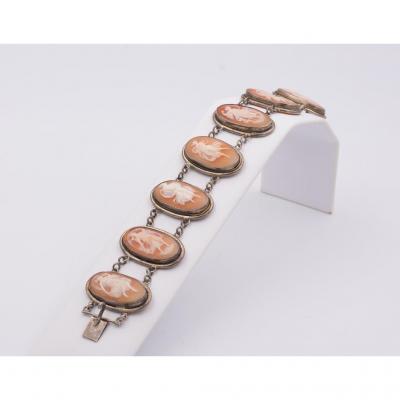 Bracelet En Argent Avec Camees Art Noveau