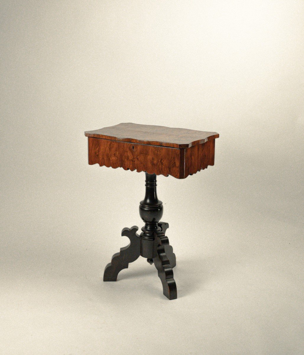 Tavolino da lavoro con piano lastronato in radica-photo-3