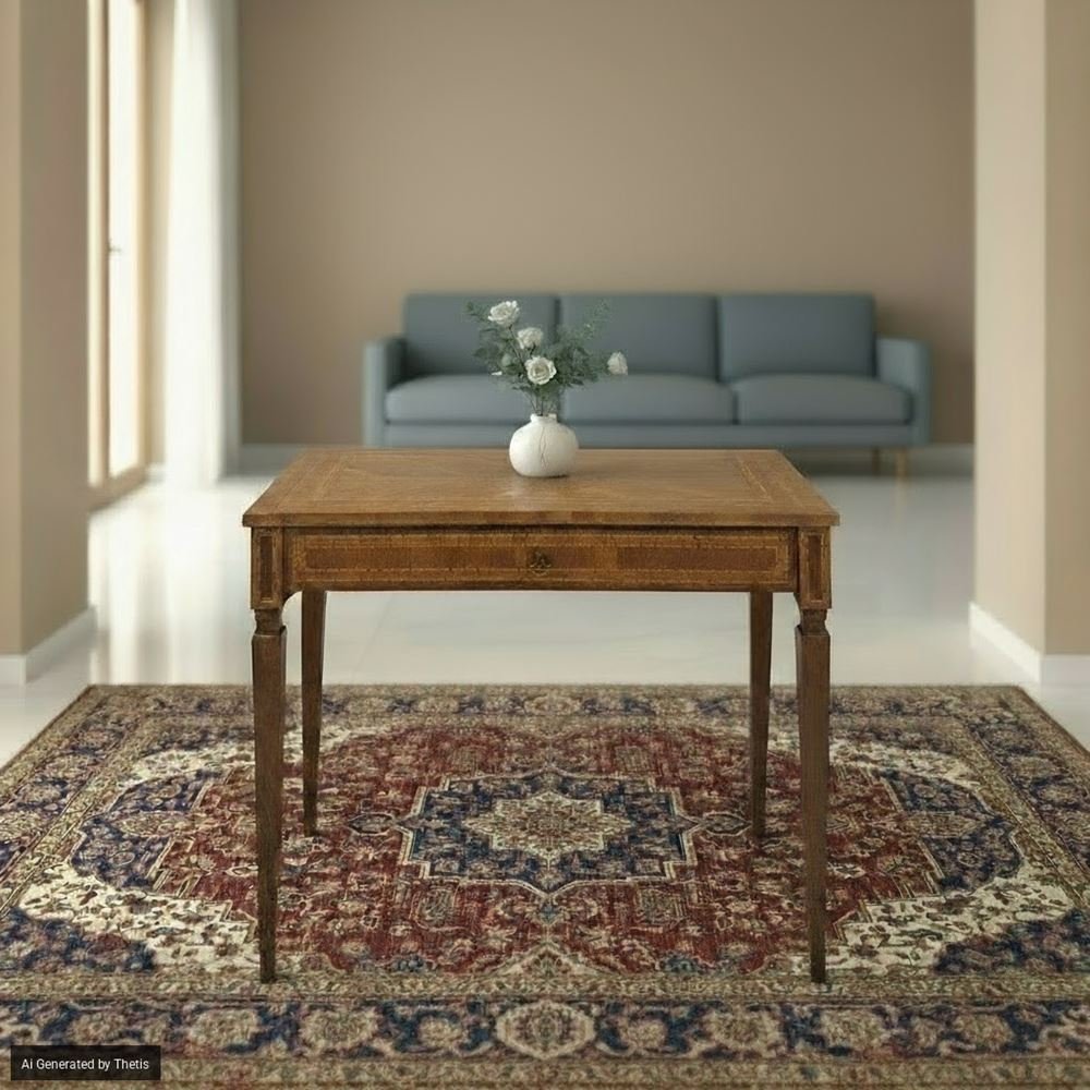 Piccola scrivania lastronata in legni diversi, Lombardia, fine XVIII secolo-photo-6