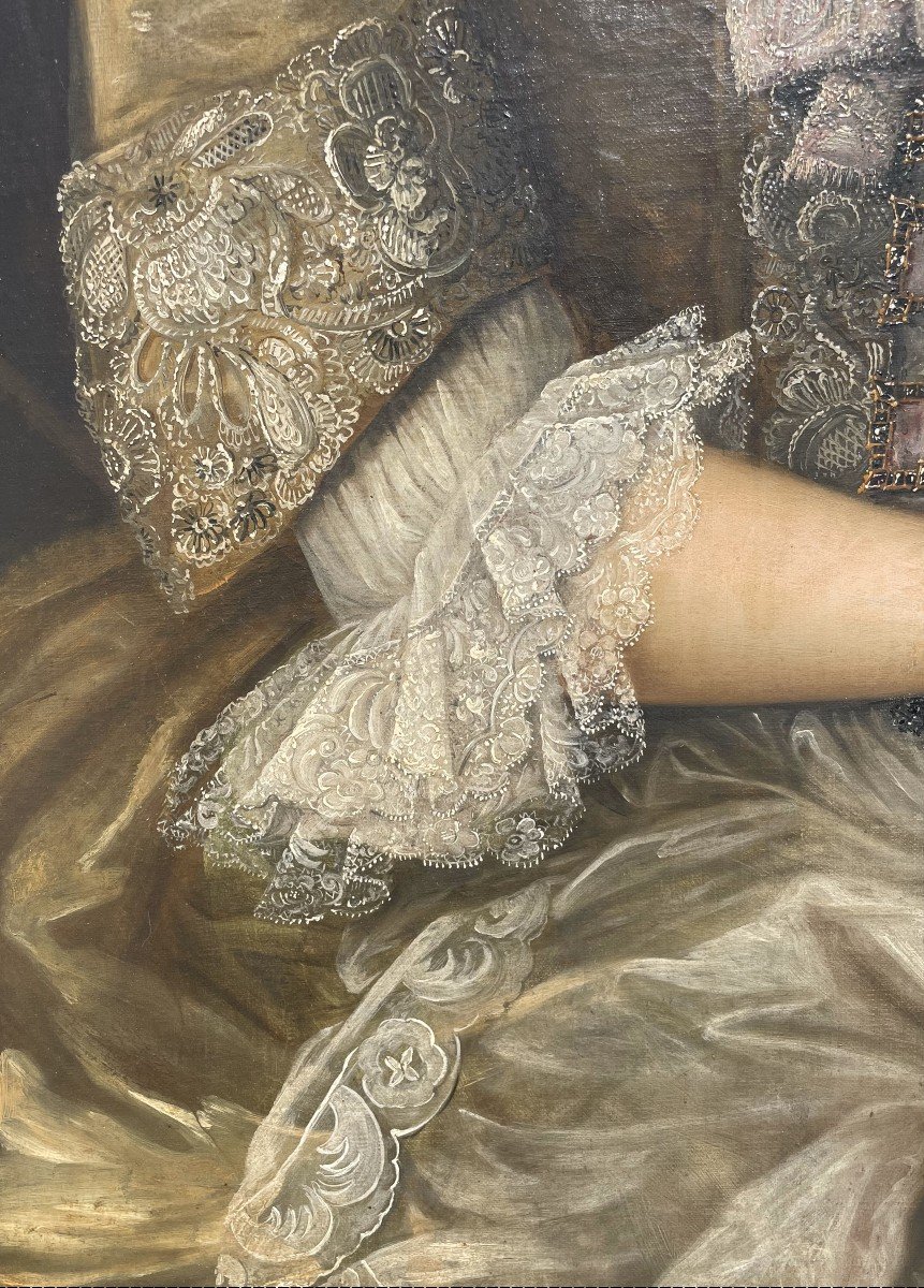 Anonimo del XVIII secolo "Ritratto di gentildonna con bambino"-photo-1