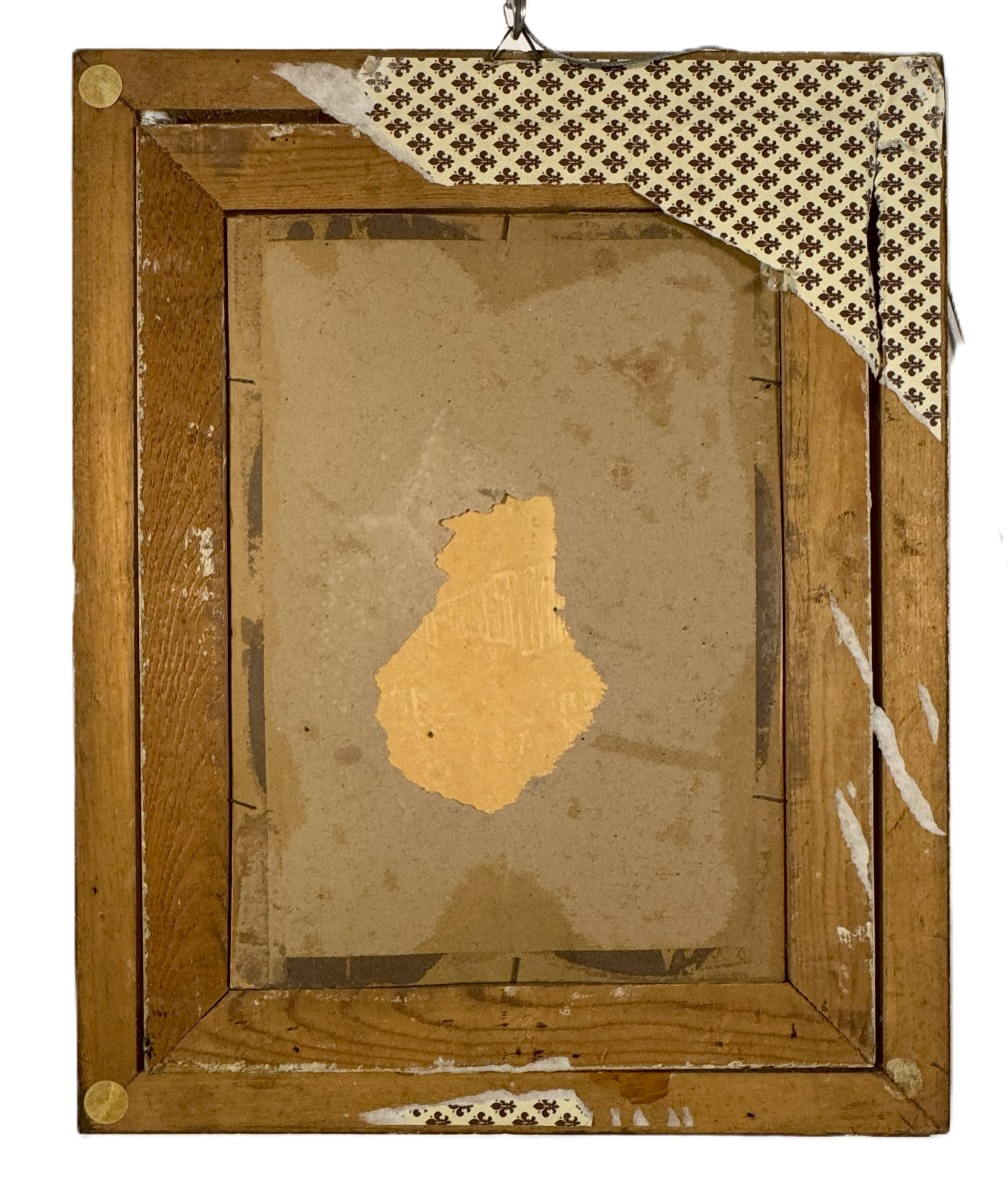 Anonimo del XIX secolo  "Ritratto di donna sotto il pergolato"-photo-3