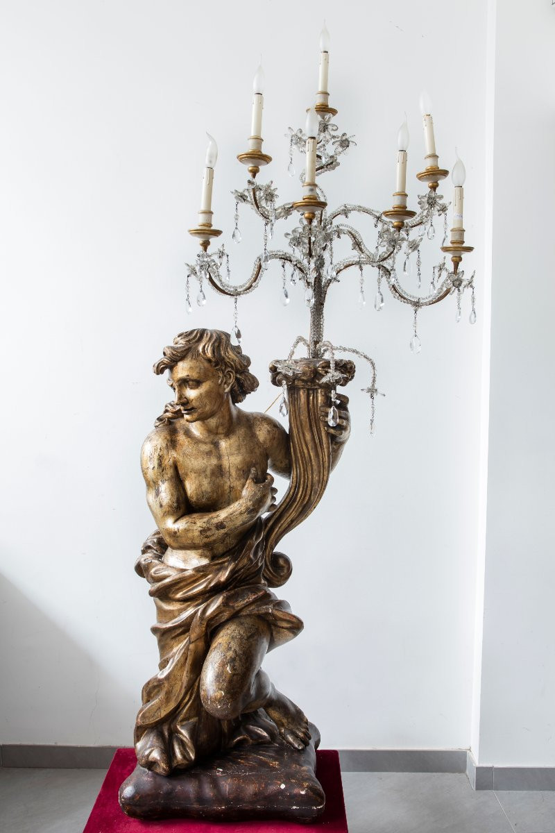 Scultore italiano del XVII secolo,  coppia di candelieri-photo-3