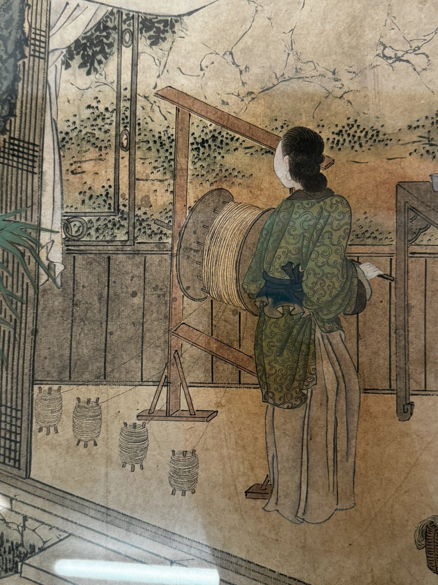 Coppia di dipinti, Cina, Dinastia Qing,  XVIII-XIX secolo-photo-3