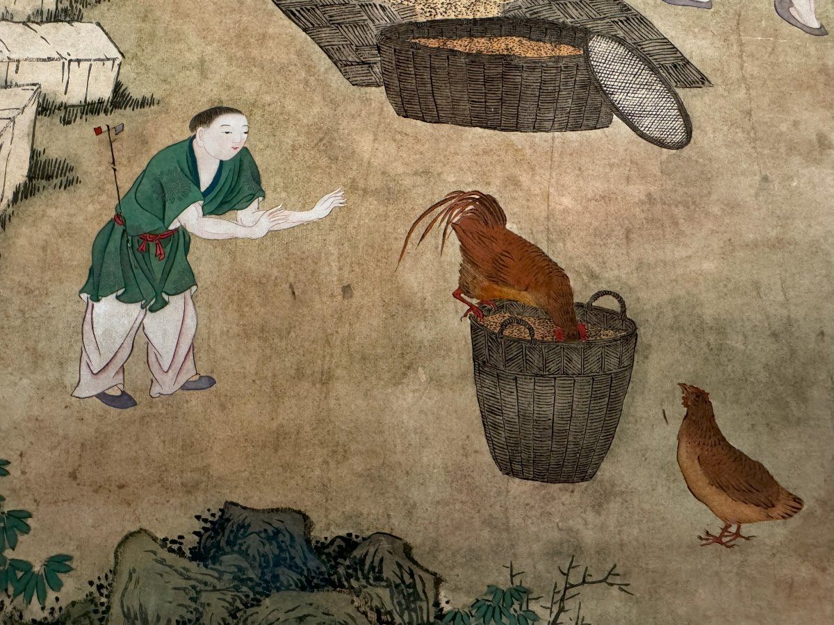 Coppia di dipinti, Cina, Dinastia Qing,  XVIII-XIX secolo-photo-1