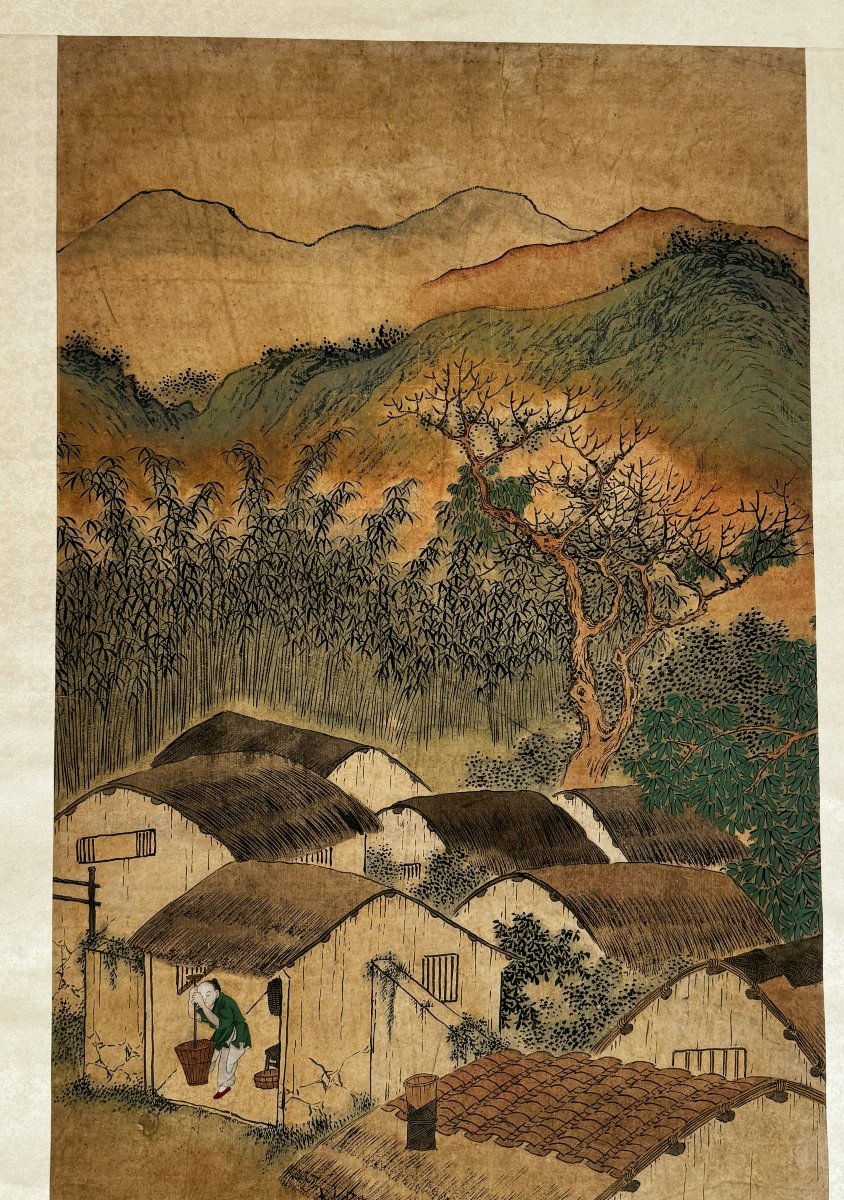 Coppia di dipinti, Cina, Dinastia Qing,  XVIII-XIX secolo-photo-2