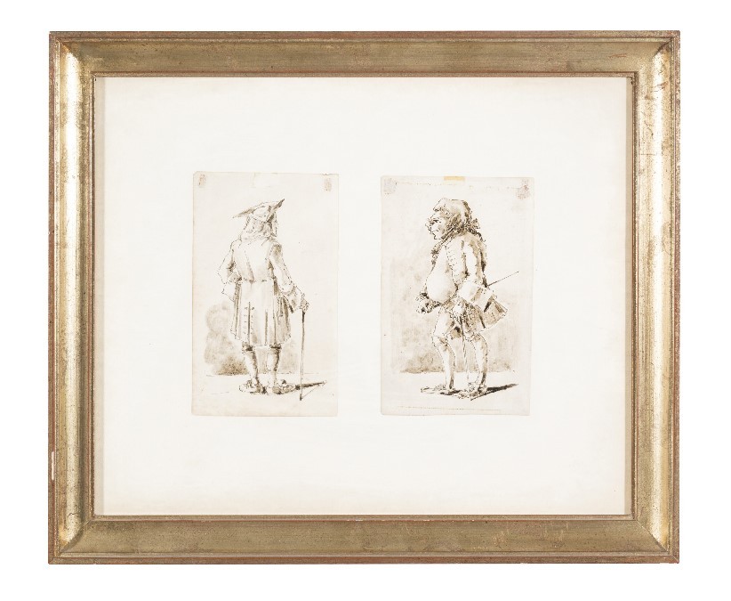 Pier Leone Ghezzi (attribuito), "Coppia di caricature"