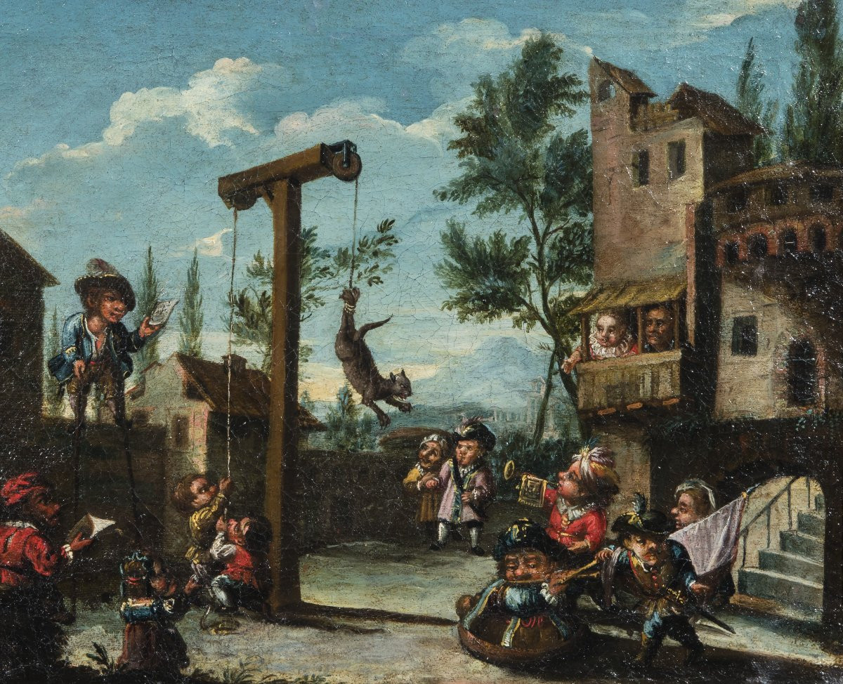 Scuola bresciana del XVII secolo "La tortura del gatto"-photo-4