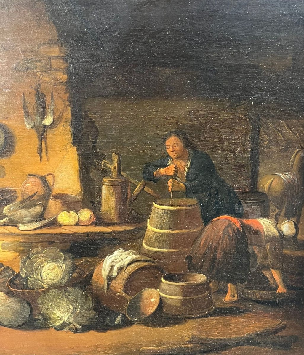 David Teniers il Giovane (alla maniera di), "Interno di cucina con figure"-photo-2