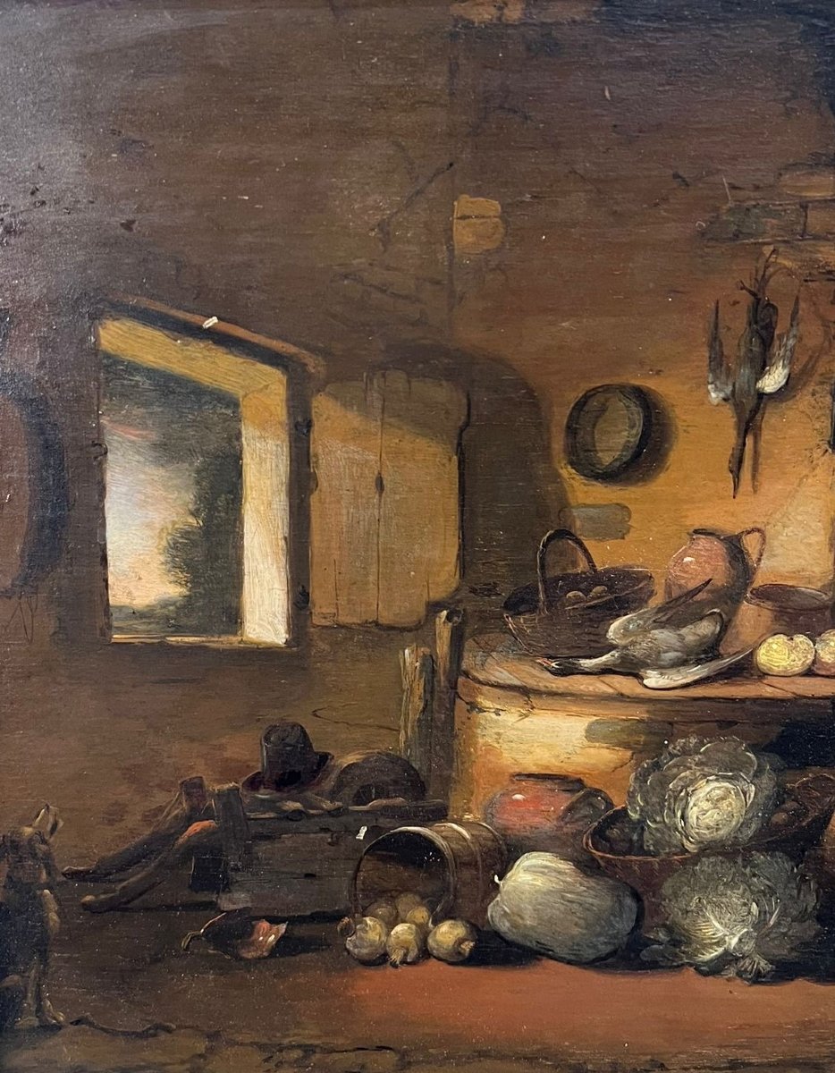 David Teniers il Giovane (alla maniera di), "Interno di cucina con figure"-photo-3