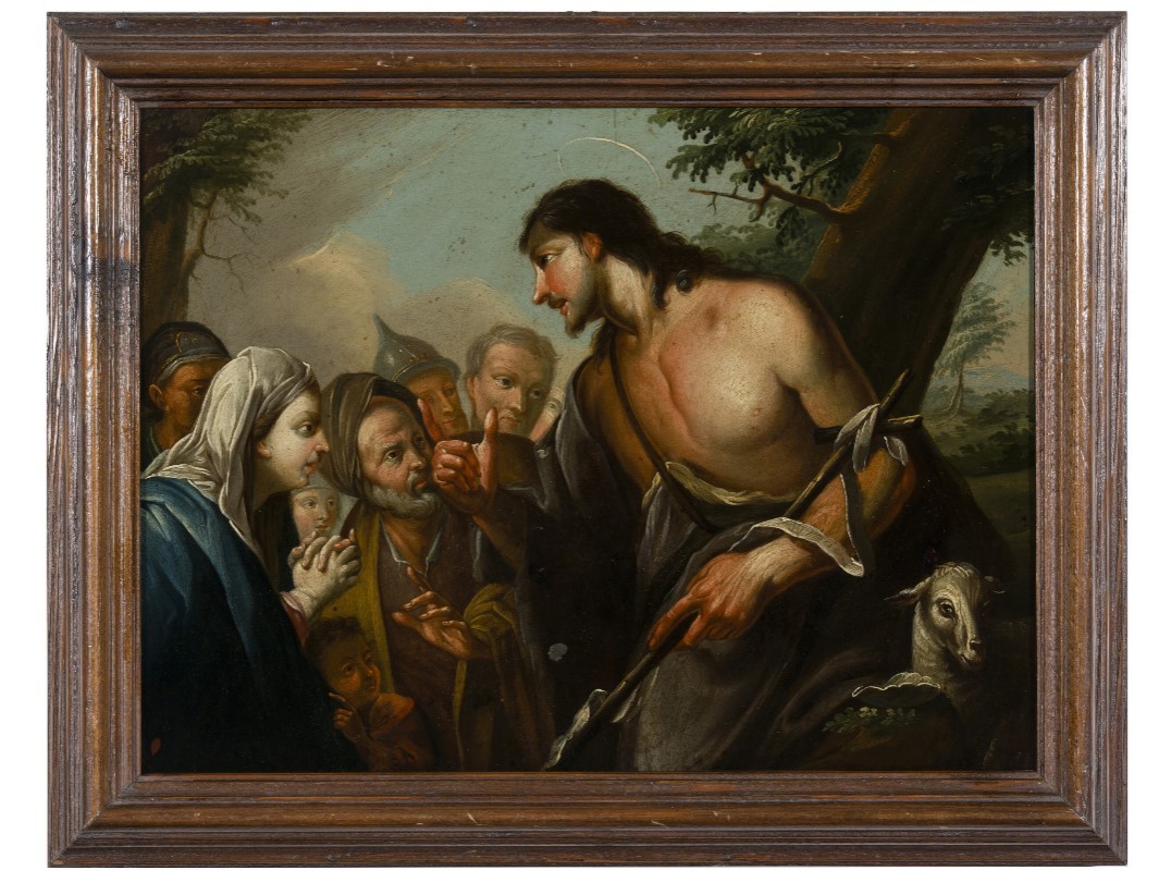 Scuola veneta del XVIII/XIX secolo  "La predica di San Giovanni Battista"